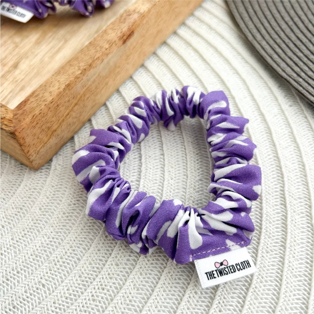 Lilac and White Skinny Scrunchie