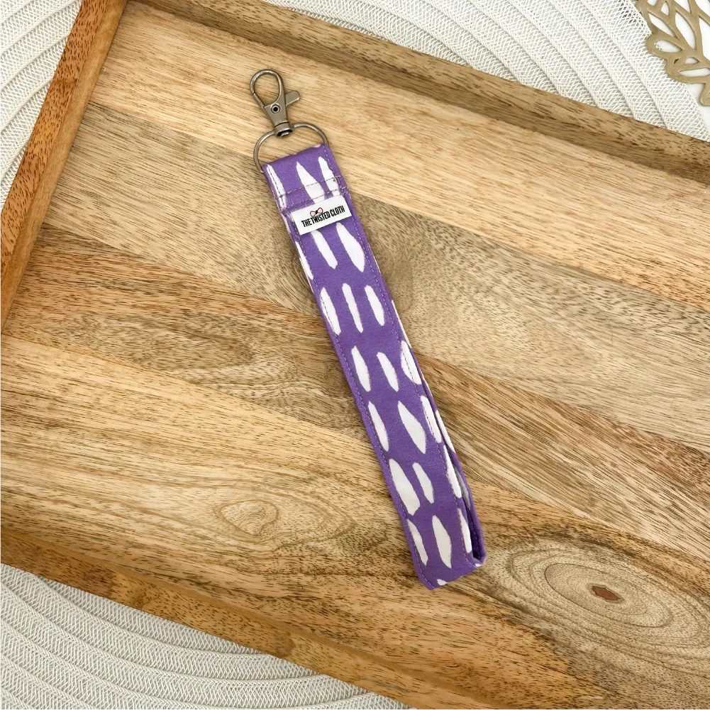 Lilac and White Key Fob