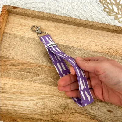 Lilac and White Key Fob