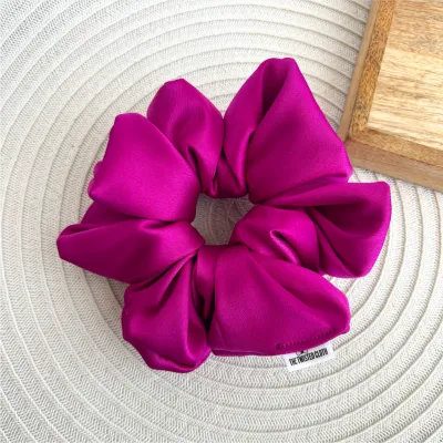 Xxl Dark Fuchsia Satin Scrunchie
