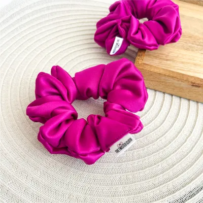 Dark Fuchsia Satin Scrunchie