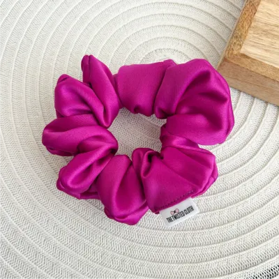 Dark Fuchsia Satin Scrunchie
