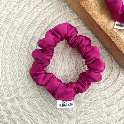 Dark Fuchsia Satin Skinny Scrunchie