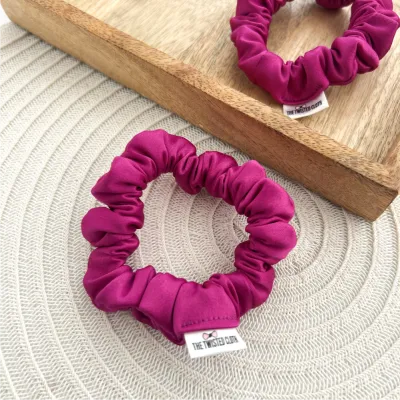 Dark Fuchsia Satin Skinny Scrunchie