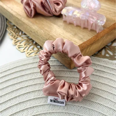 3Pcs Blush Pink Satin Scrunchie &amp; Claw Clip Set