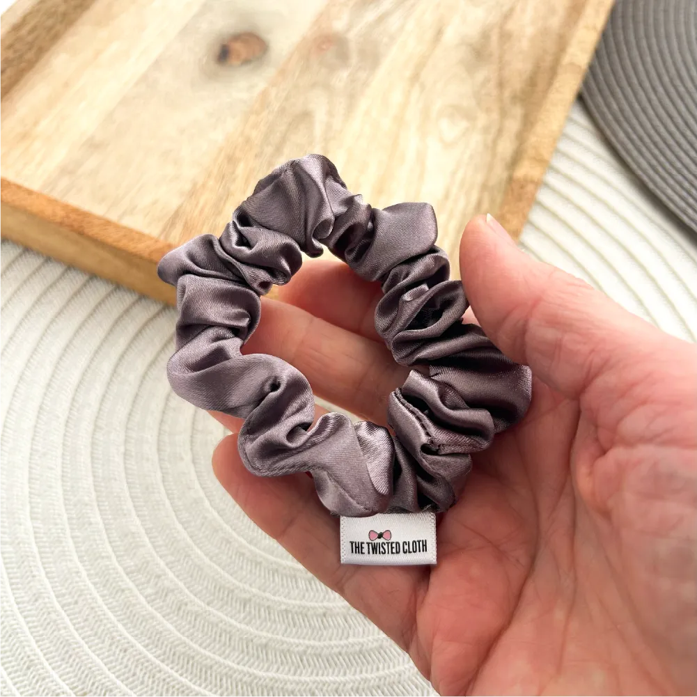 Taupe Satin Skinny Scrunchie