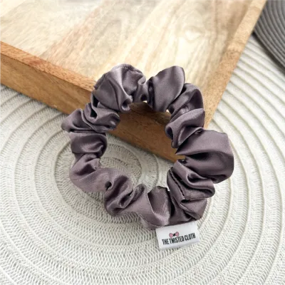 Taupe Satin Skinny Scrunchie