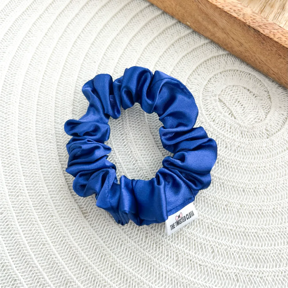 Royal Blue Satin Skinny Scrunchie