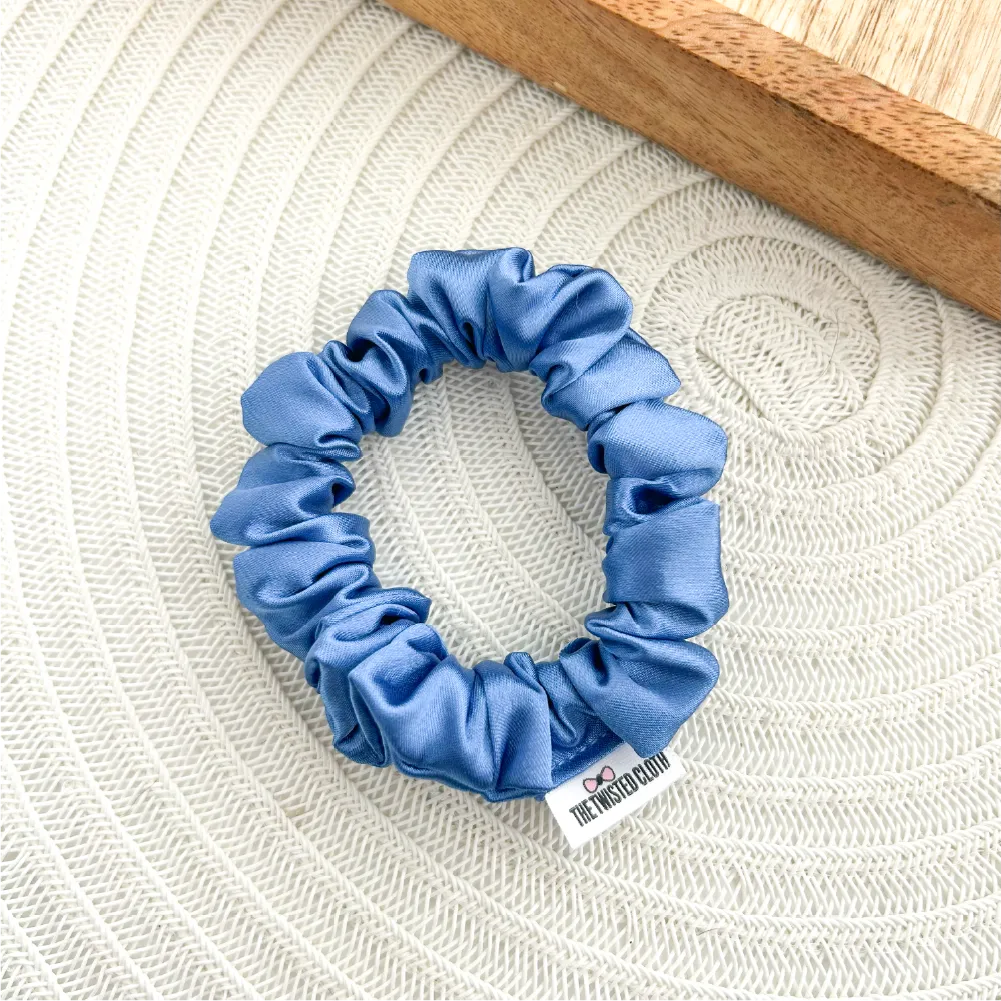 Sky Blue Satin Skinny Scrunchie