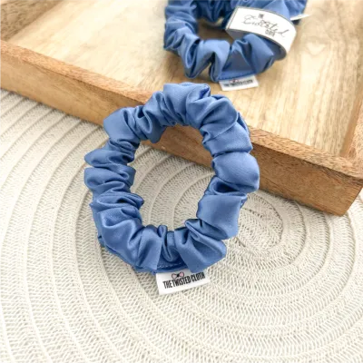 Sky Blue Satin Skinny Scrunchie