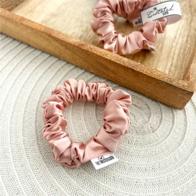 Blush Pink Satin Skinny Scrunchie