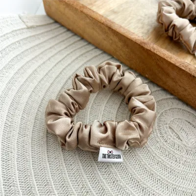 Champagne Satin Skinny Scrunchie