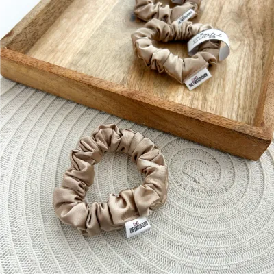 Champagne Satin Skinny Scrunchie