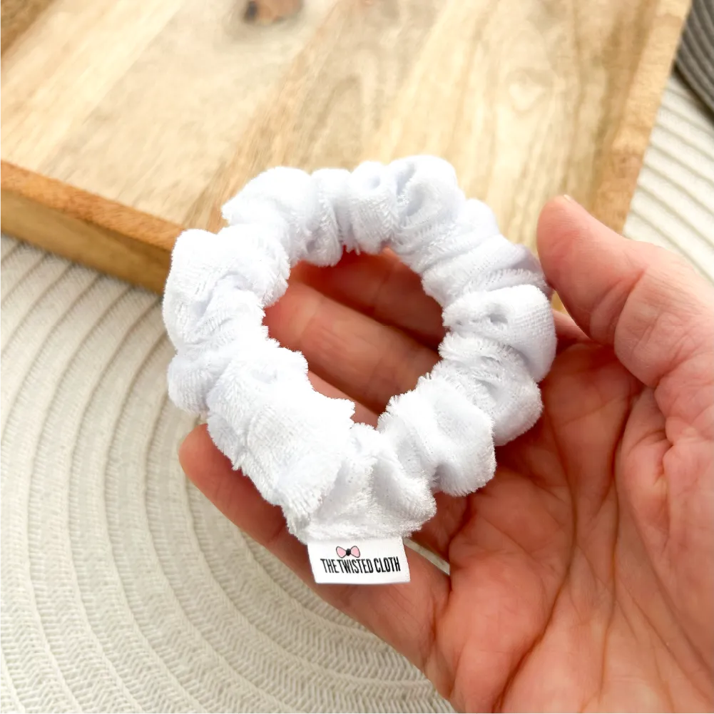 White Velvet Skinny Scrunchie