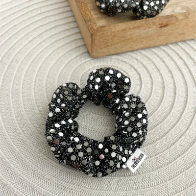 Small Black Sequin Scrunchie