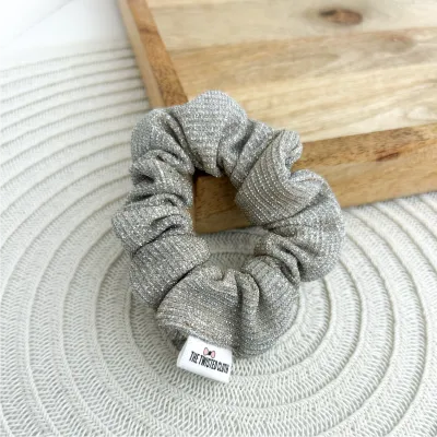 Small Silver Champagne Glitter Scrunchie