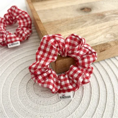 Small Red Gingham Scrunchie