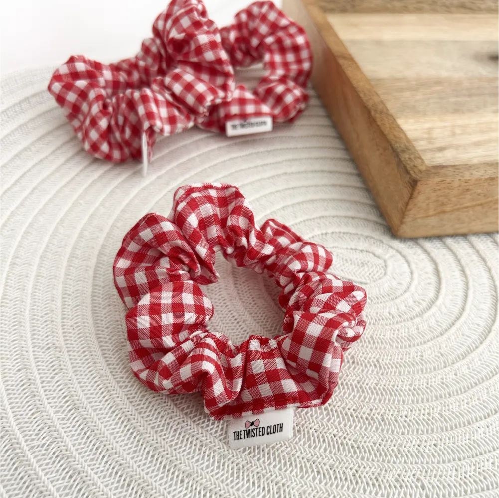 Small Red Gingham Scrunchie