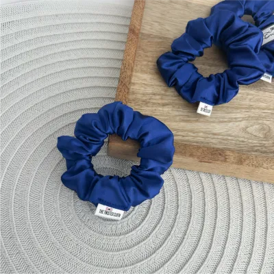 Small Royal Blue Satin Scrunchie