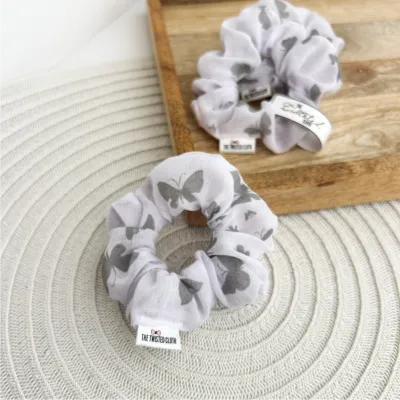 Small Grey Butterfly Scrunchie