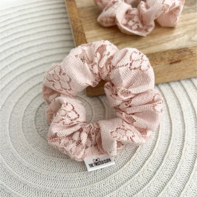 Small Pale Pink Lace Scrunchie Small Pale Pink Lace Scrunchie