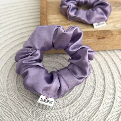 Small Lilac Satin Scrunchie
