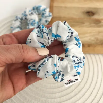 Small Blue Liberty Cotton Scrunchie