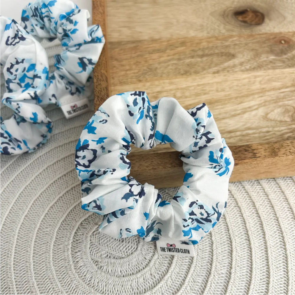 Small Blue Liberty Cotton Scrunchie