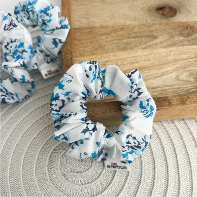 Small Blue Liberty Cotton Scrunchie