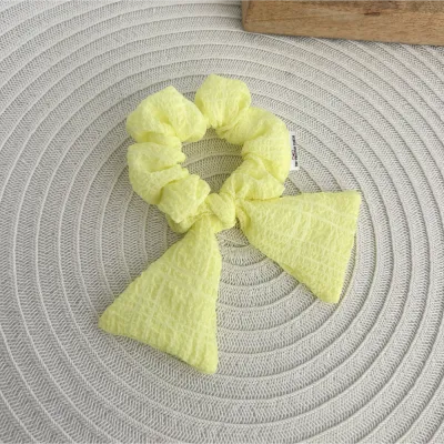 Small Lemony Yellow Bow Scrunchie