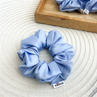 Light Blue Satin Scrunchie
