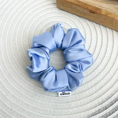 Light Blue Satin Scrunchie