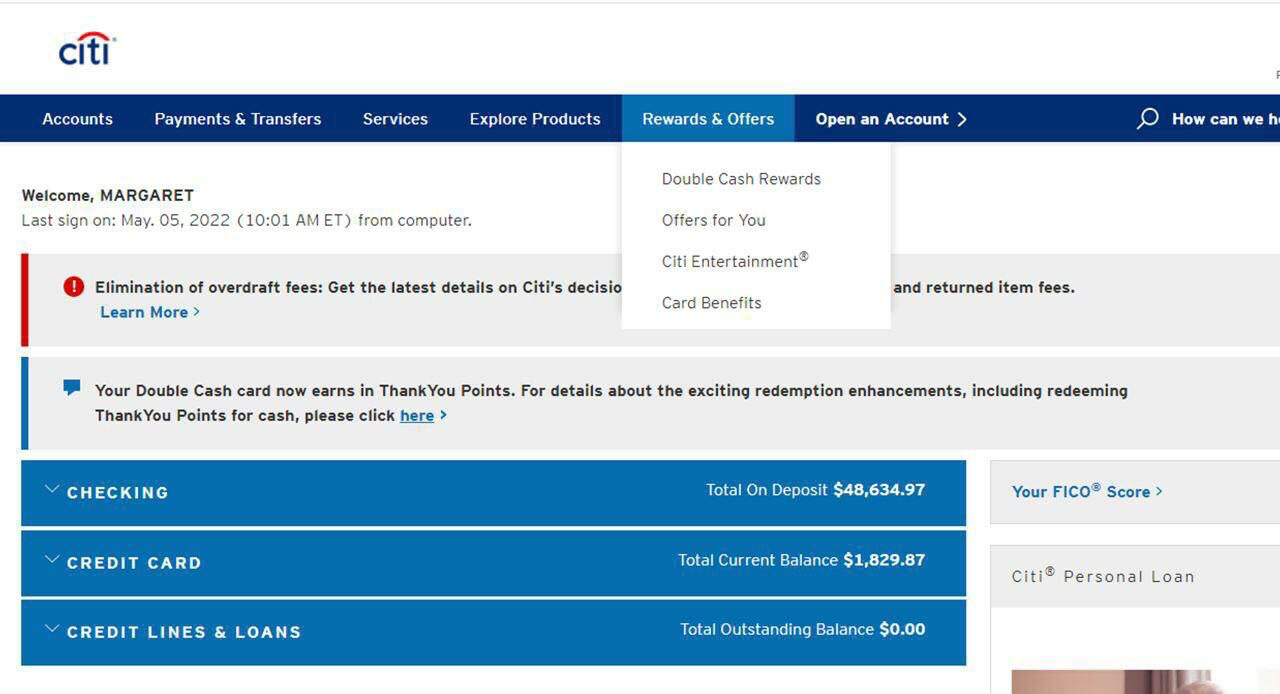 Citi + Debit Card