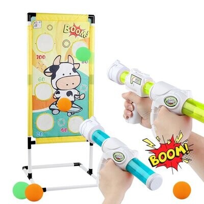 Shooting Games Toy Gun: Foam Ball Popper Air Toy Guns with Shooting Target &amp; 10 Foam Balls | Indoor Outdoor Activity Shooting Game Toy for 5 6 7 8 9 Years Old Kids Boys Girls Gift Toys