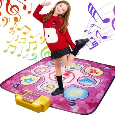 NETNEW Dance Mat for Kids Ages 3-12, Dance Pad Game with LED Lights, Adjustable Volume, Built-in Music, 3 Challenge Levels, Christmas Birthday Toys Gifts for 3 4 5 6 7 8+ Year Old Girls