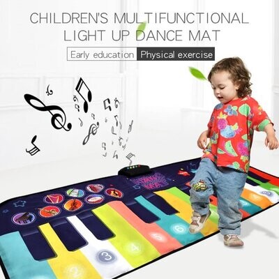 Keyboard Play Mat Music Dance Mat with 8 Musical Instruments Sounds Floor Piano Mat for Kids and Toddlers