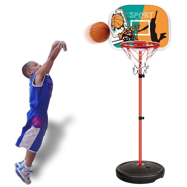 Toddler Basketball Hoop Stand Adjustable Height 2.5 ft -5.1 ft Mini Indoor Basketball Goal Toy with Ball Pump for Kids Boys Girls 2 3 4 5 Years Old Outdoor Outside Yard Backyard Games