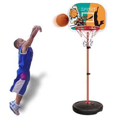 Toddler Basketball Hoop Stand Adjustable Height 2.5 ft -5.1 ft Mini Indoor Basketball Goal Toy with Ball Pump for Kids Boys Girls 2 3 4 5 Years Old Outdoor Outside Yard Backyard Games