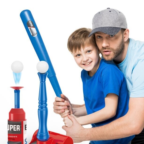 Kids Baseball Tee, TBall Set for Kids and Toddlers, Includes 3 Balls, Teeball Batting Tee ,Pitching Machine , Outdoor Sport Toy Games for Boys &amp; Girls , Kids Ages 3- 12 Years