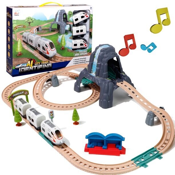 Train Set for Kids Car Tracks Train Toys Include Theme Accessories for 3 4 5 6 Years Old Kids