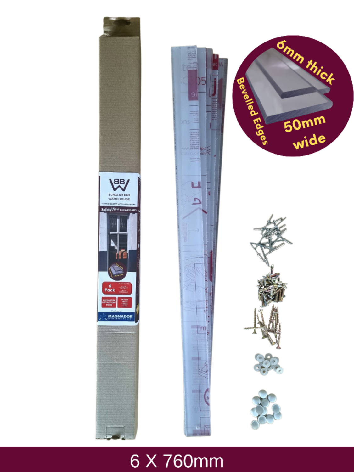 SafetyView Clear Bars Burglar Bar Warehouse