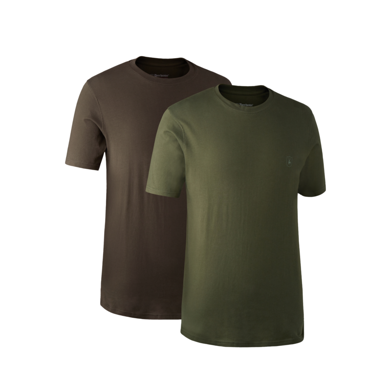 Deerhunter - T-Shirts, 2-Pack, Green / Brown Leaf