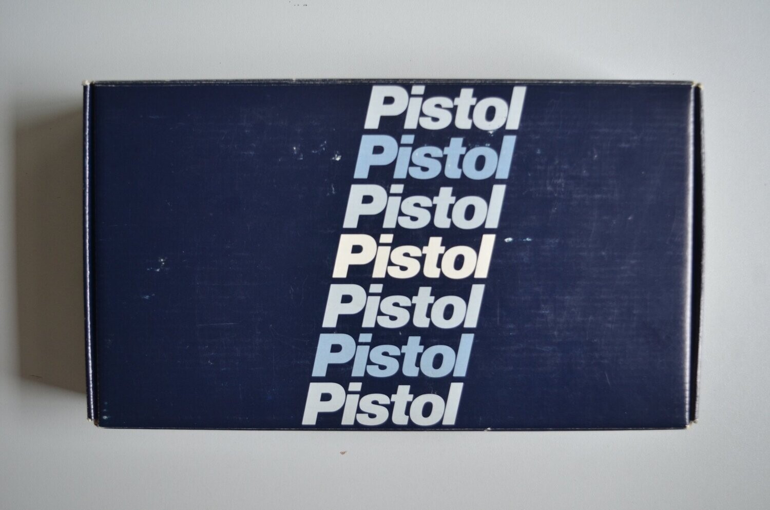 S&W	One-piece blue cardboard box