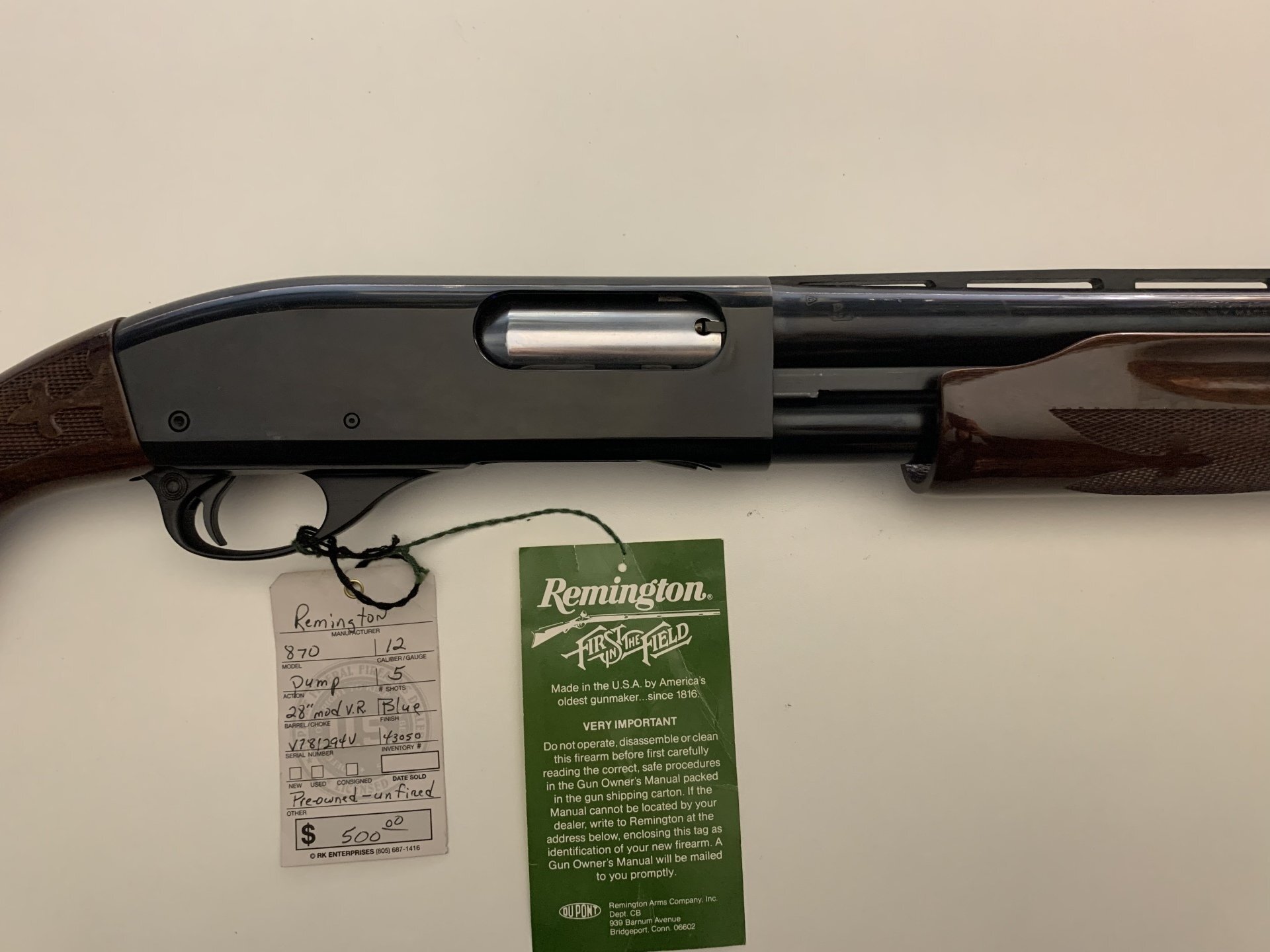 REMINGTON 	MODEL 870 WINGMASTER	12