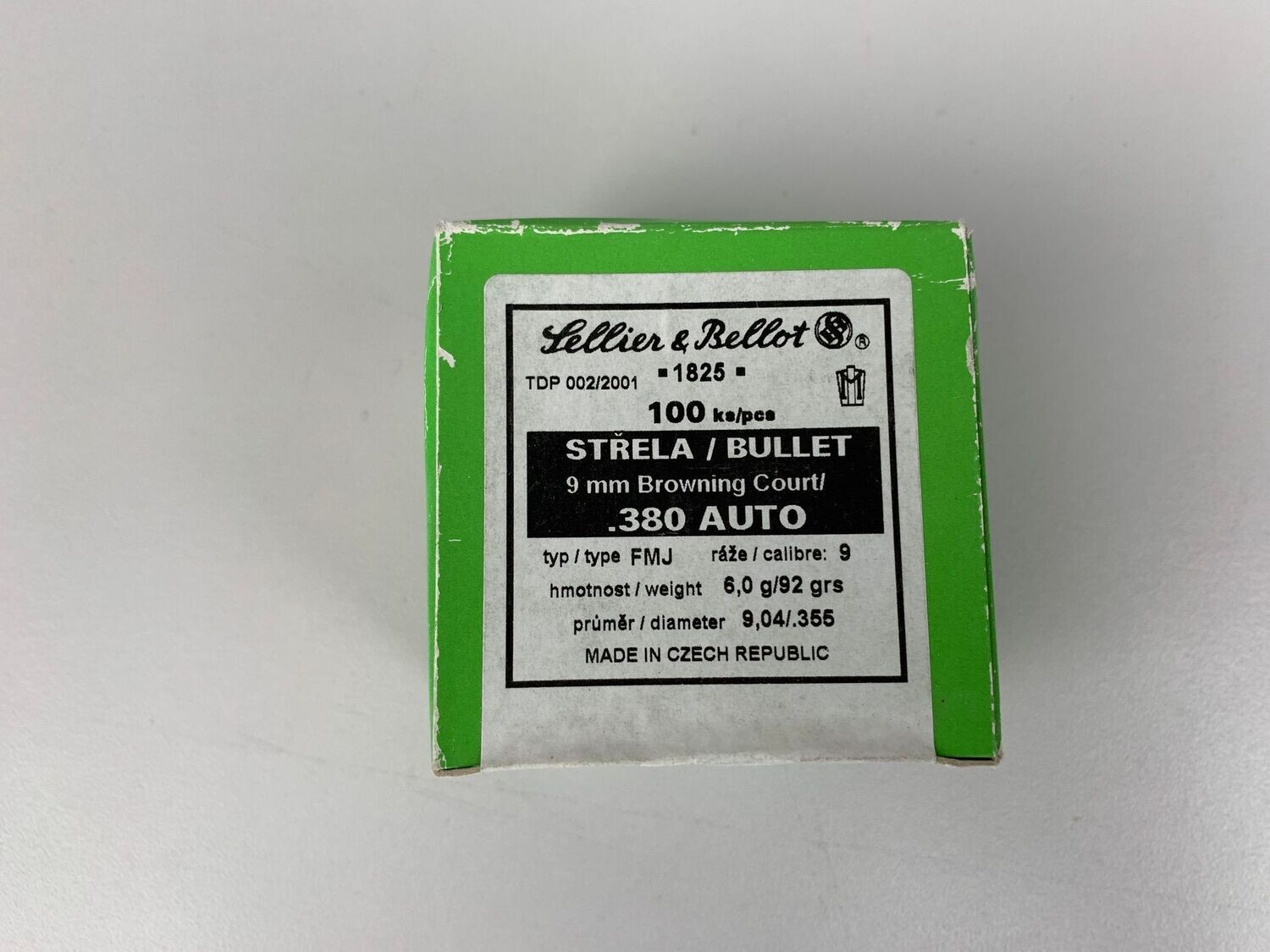 SELLIER & BELLOT	CAL: 9 MM	.355/ 92 GR. FMJ