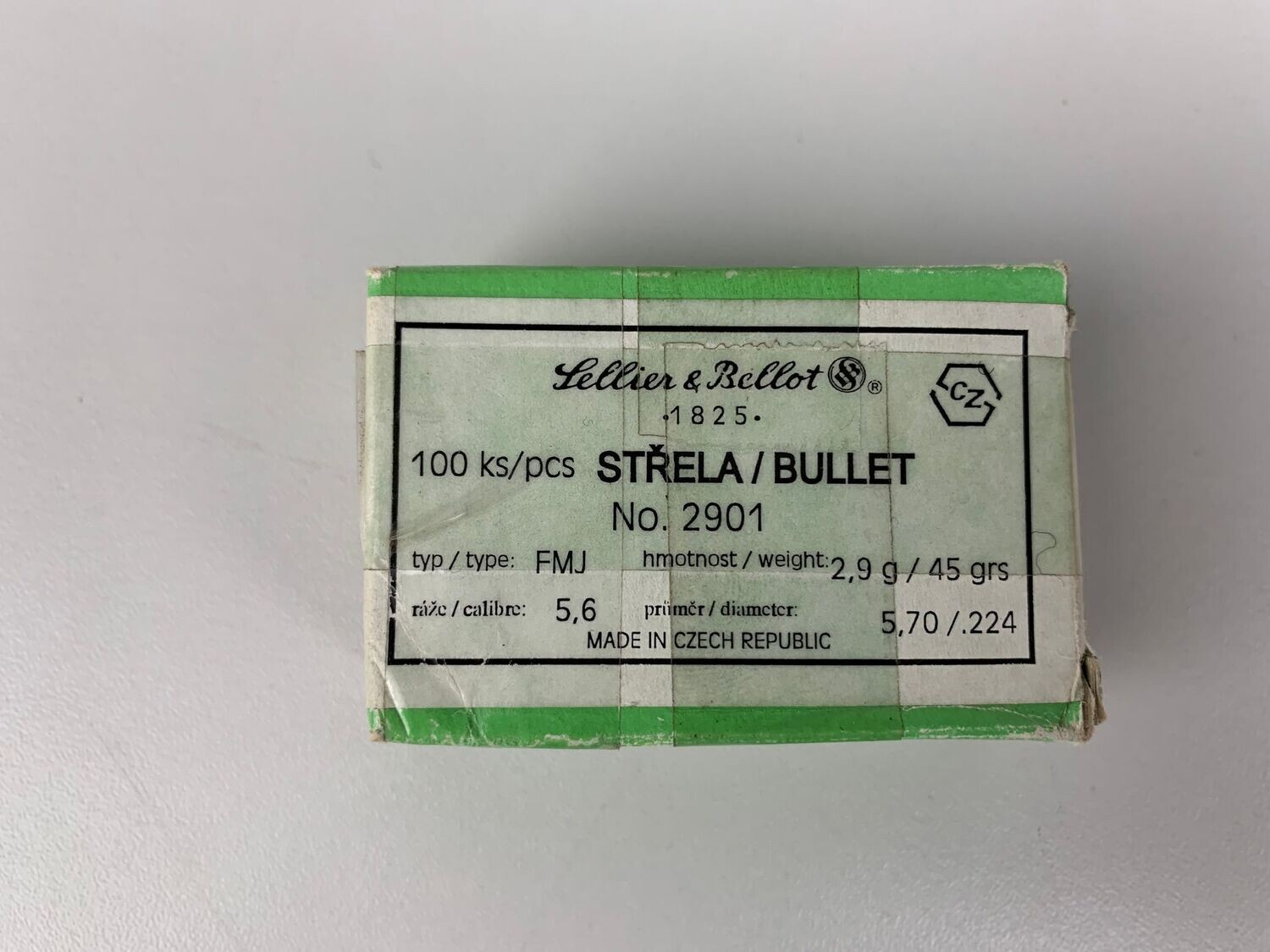 SELLIER & BELLOT	CAL: 5,6	.224/ 45 GR. FMJ