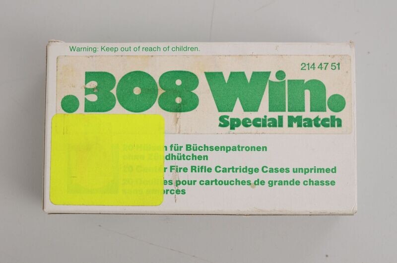 RWS	308 WIN SPECIAL MATCH	CARTRIDGE CASE WITHOUT PRIMER