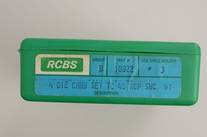 RCBS	FL 4 DIE SET CARBIDE	45 ACP SWC TAPER CRIMP