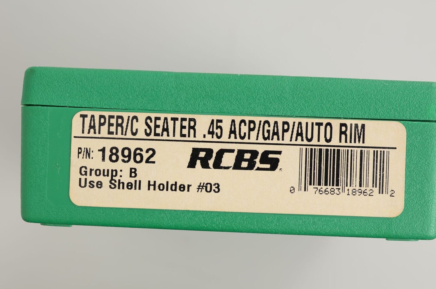 RCBS	TAPER CRIMP SEATER DIE	45 ACP / GAP / AUTO RIM