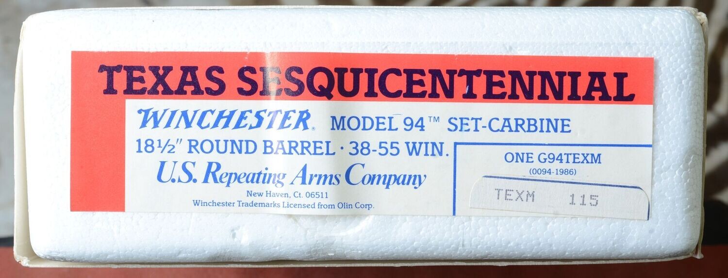 Original Rifle Box	Mod 94 - Carbine  38-55 Texas Sesquicentennial 1985 - 150000 pr + outer box